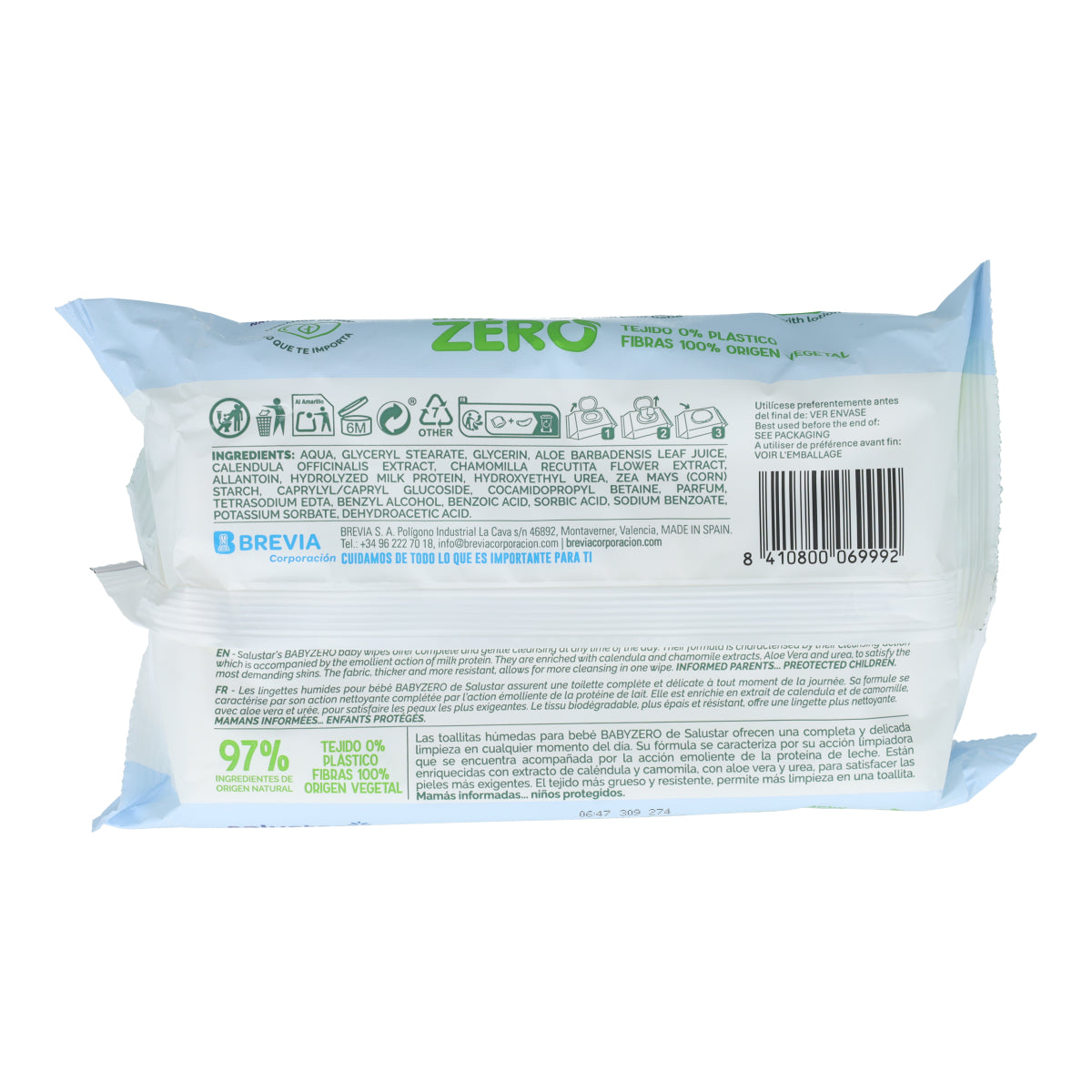 Lingettes biodégradables pour bébés Salustar 60 unités