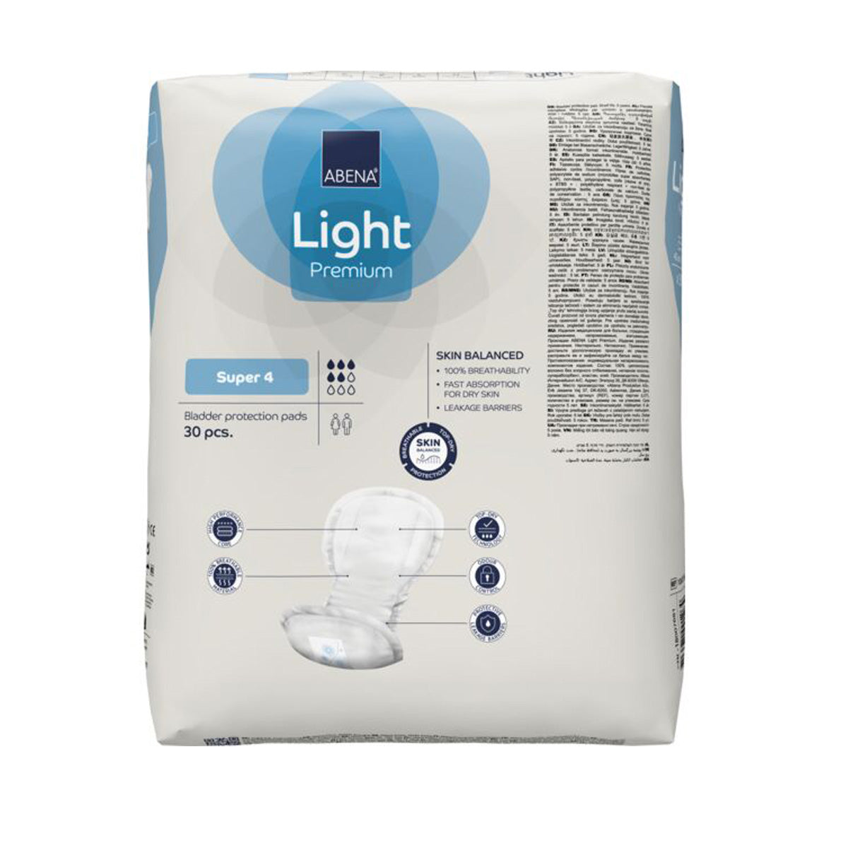 Light, Super ABENA incontinence pads, 30 pcs