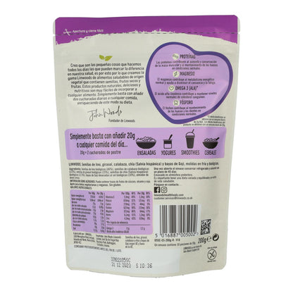 Organic Ground Flax, Sunflower, Pumpkin, Chia and Goji Berry Seeds - Linwoods 425 g