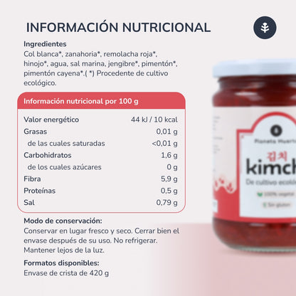 3-pack ekologisk kimchi Planeta Huerto 420 g