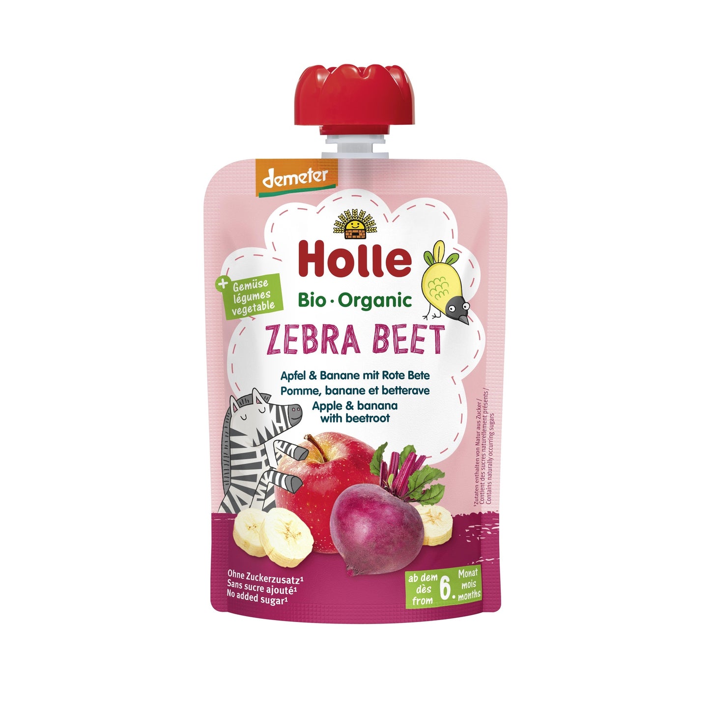 ZEBRA BEET – jabłko, banan, burak (od 6. miesiąca życia) Eco/Dem Holle 100 g