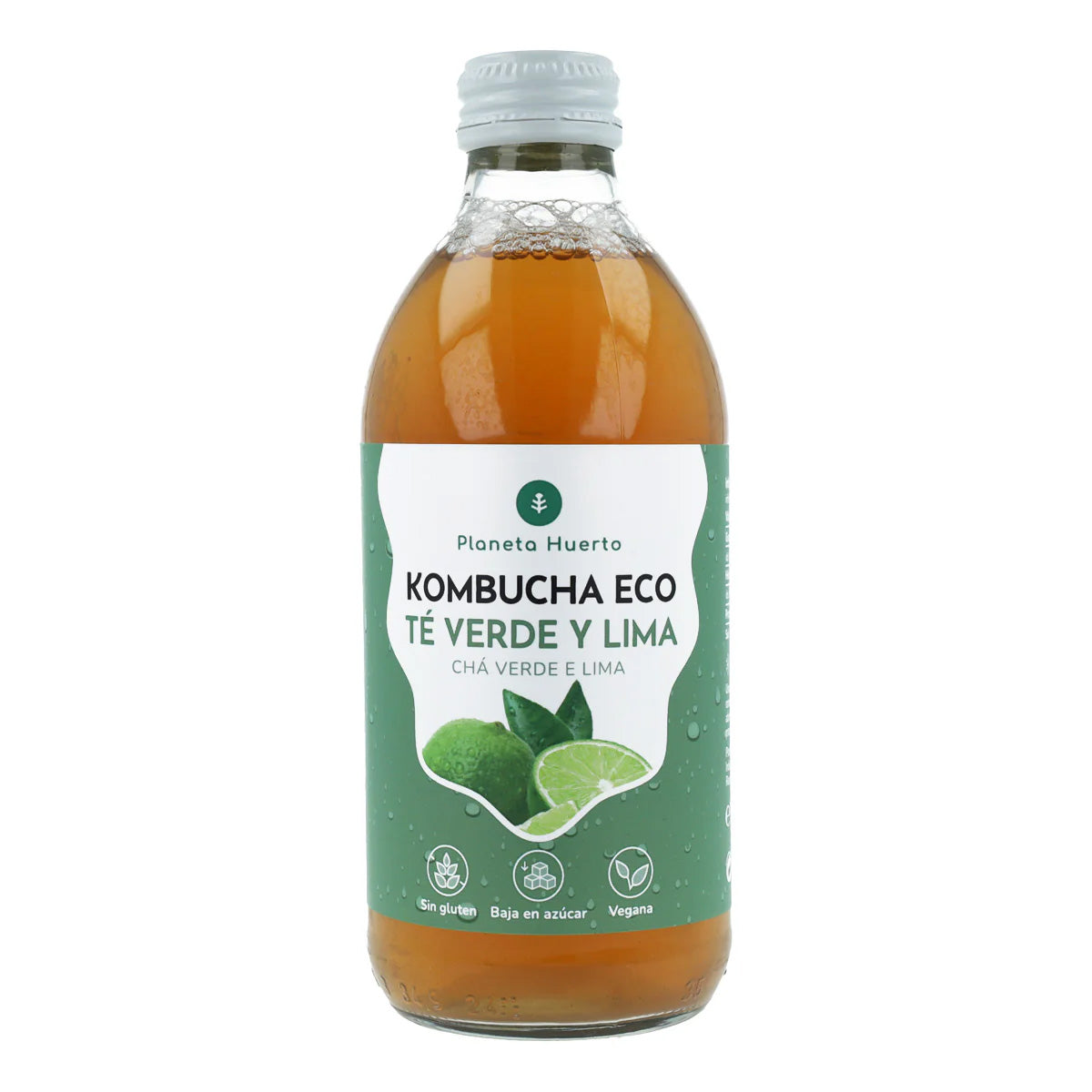 Zestaw 12 sztuk Kombucha ECO zielona herbata i limonka Planeta Huerto 330 ml