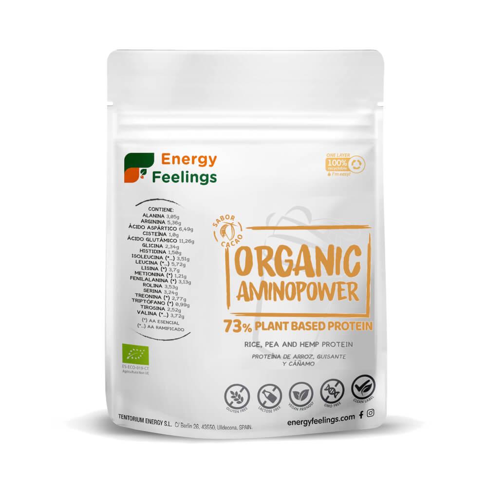 Organic Aminopower veganskt protein 73 % kakao Energy Feelings 500 g