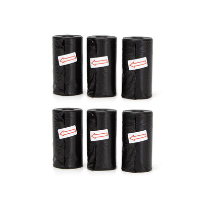 Bolsas biodegradables para excrementos negras 6 Rollos - 90 bolsas