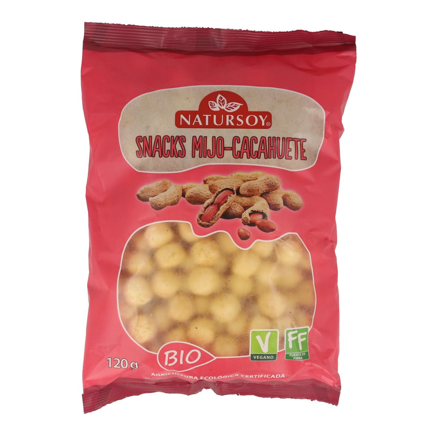 Snacks aus Hirse und Erdnüssen, 120 g. Natursoy