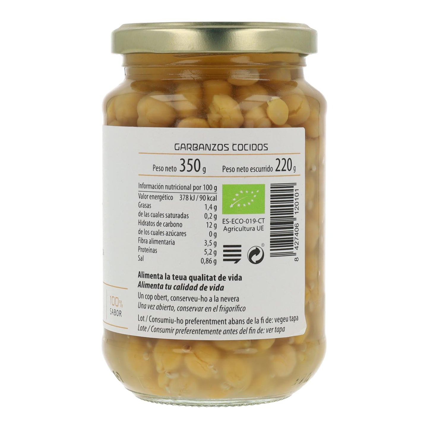 Pois chiches cuits biologiques Cal Valls 220 g