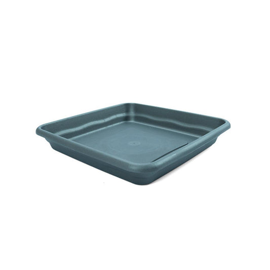 Plateau carré pour pot de fleurs couleur anthracite 23 x 23 x 4