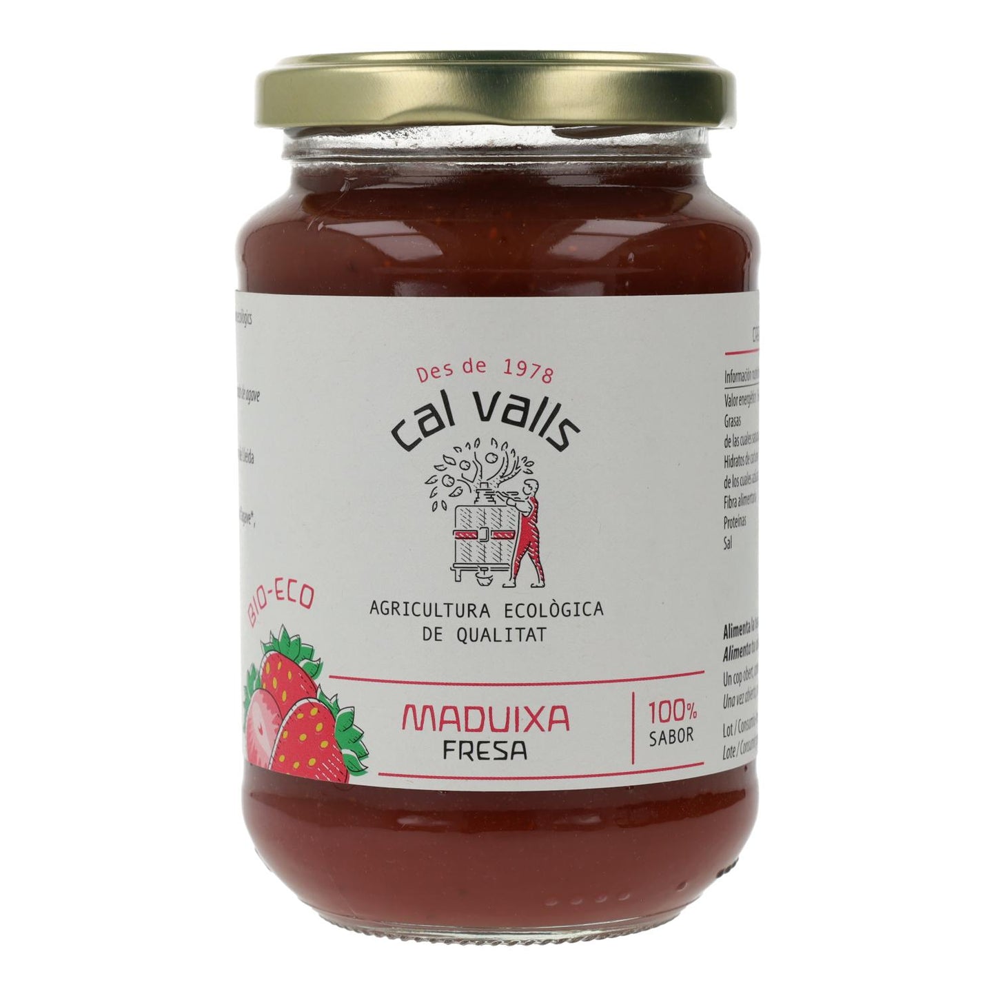 Confiture de fraises ECO Cal Valls, 375 g
