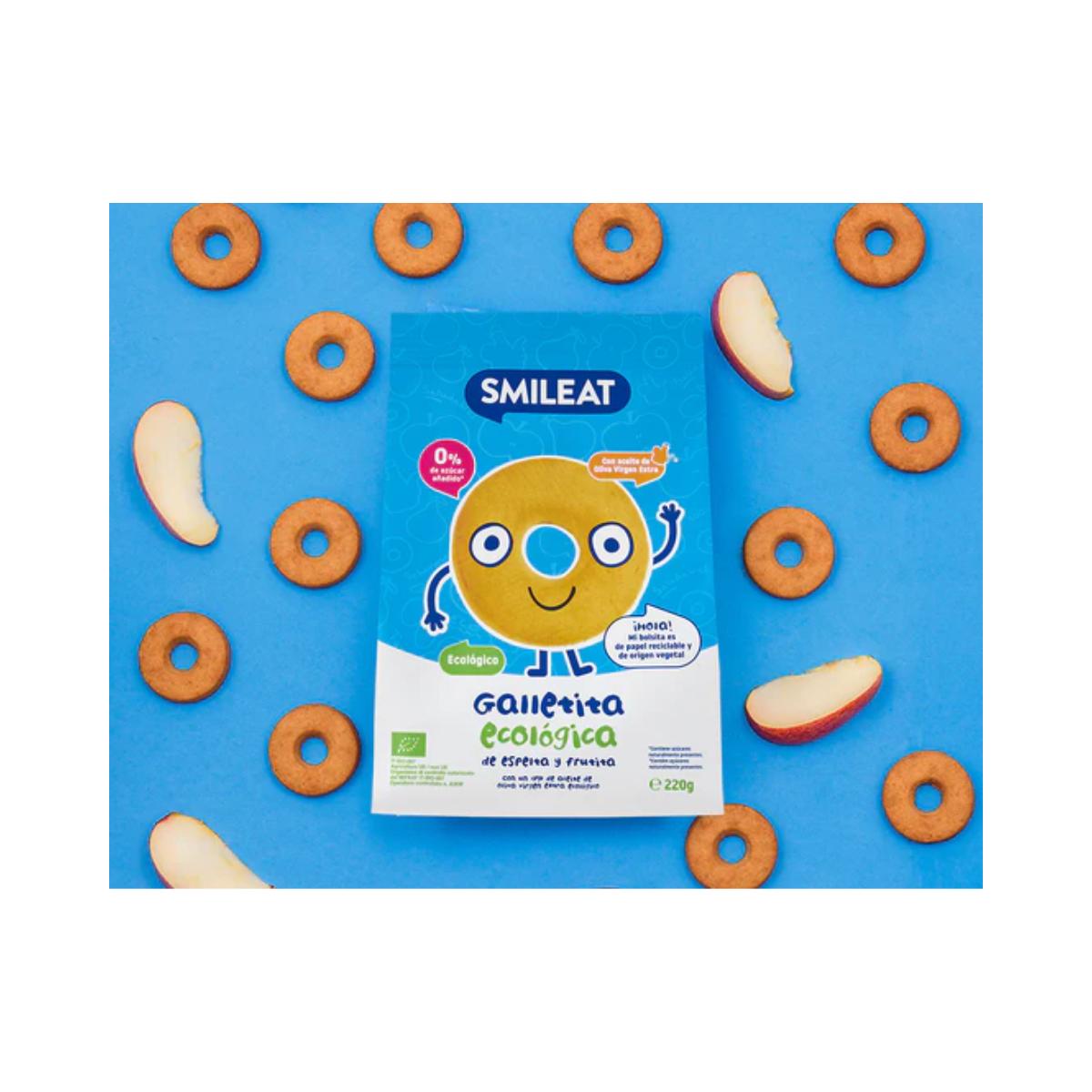 12er-Packung Bio-Dinkelkekse für Kinder mit Apfel von Smileat, 220 g