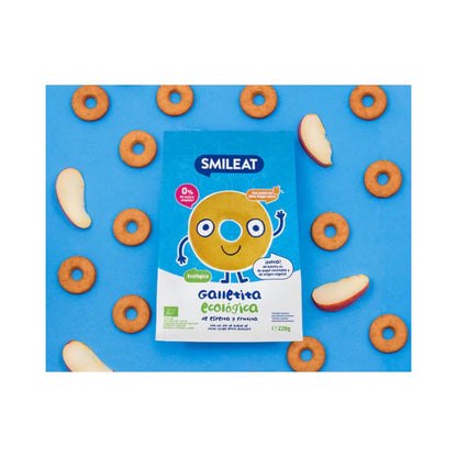12er-Packung Bio-Dinkelkekse für Kinder mit Apfel von Smileat, 220 g