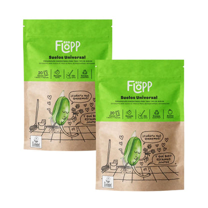 Lot de 2 x Nettoyants universels pour sols ECO Flopp (20 capsules chacun)