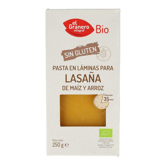 Glutenfria lasagneplattor av majs Bio El Granero, 250 g