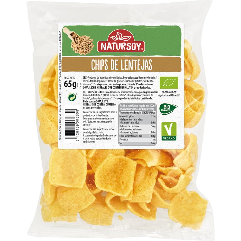 Organic Lentil Chips, 65 g. Natursoy