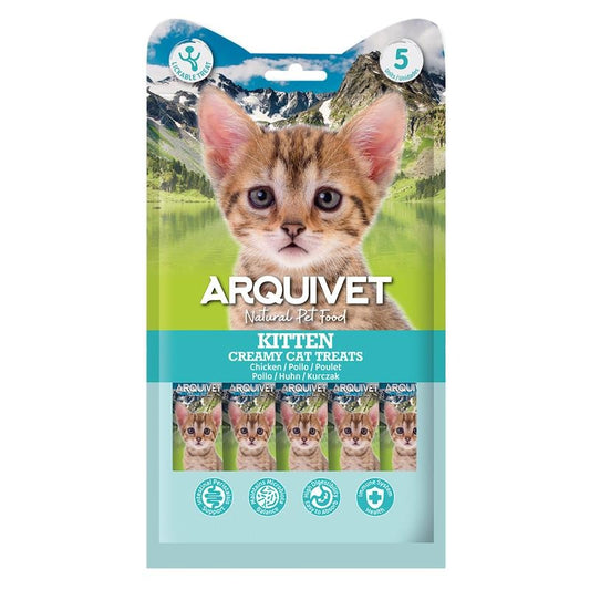 Creamy Cat Treats Krämig snack Kitten kyckling Arquivet 5x14 g
