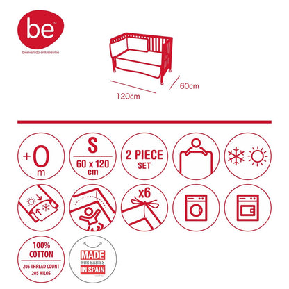 Ensemble couette + protège-matelas pour lit bébé BE 60 x 120 cm, plusieurs couleurs Lion gis