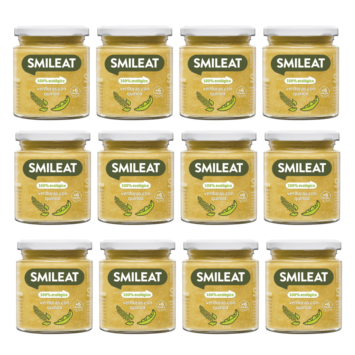 12er-Pack Smileat Bio-Gemüsegläschen mit Quinoa, 230 g