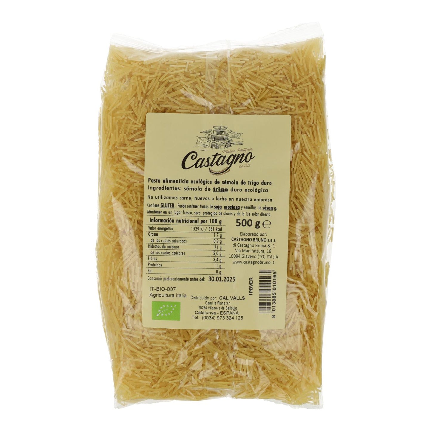 Pasta di grano duro (capelli d'angelo) ECO Castagno 500 g