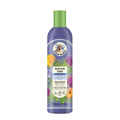 Shampoo gegen Haarausfall mit aromatischem Rosmarin und nährstoffreicher Klette, Mama Pharmelia, 500 ml