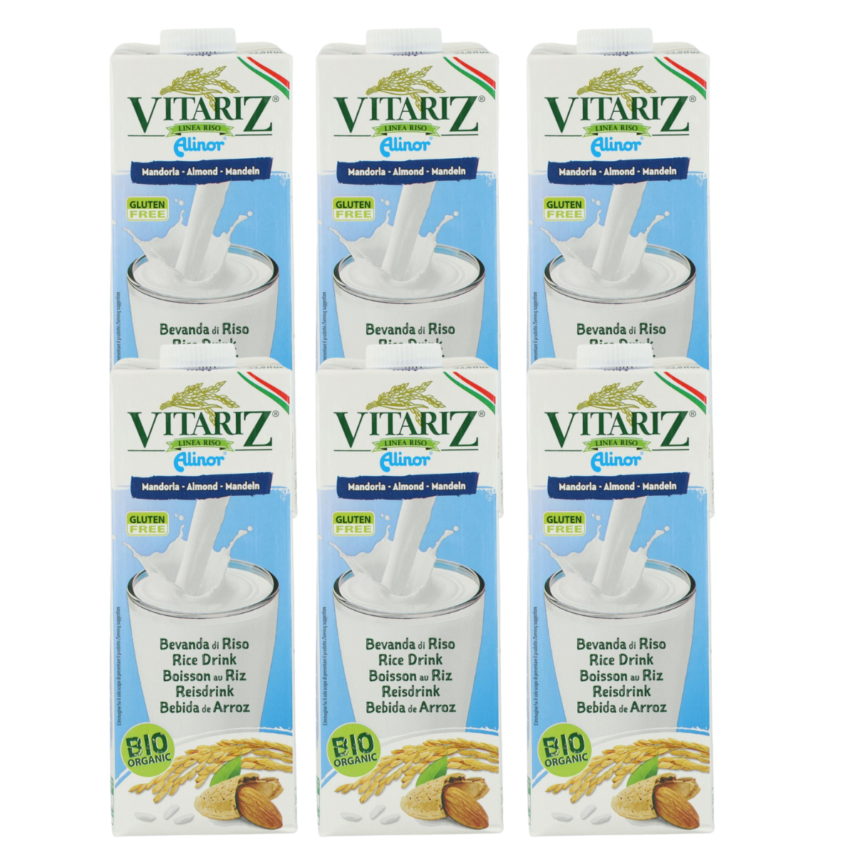 Pack 6x Boisson au riz et aux amandes Vitariz 1 L