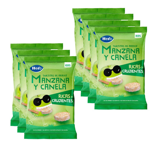 Confezione da 7 tortine di riso, mela e cannella senza glutine 40 g - Hero/Kids