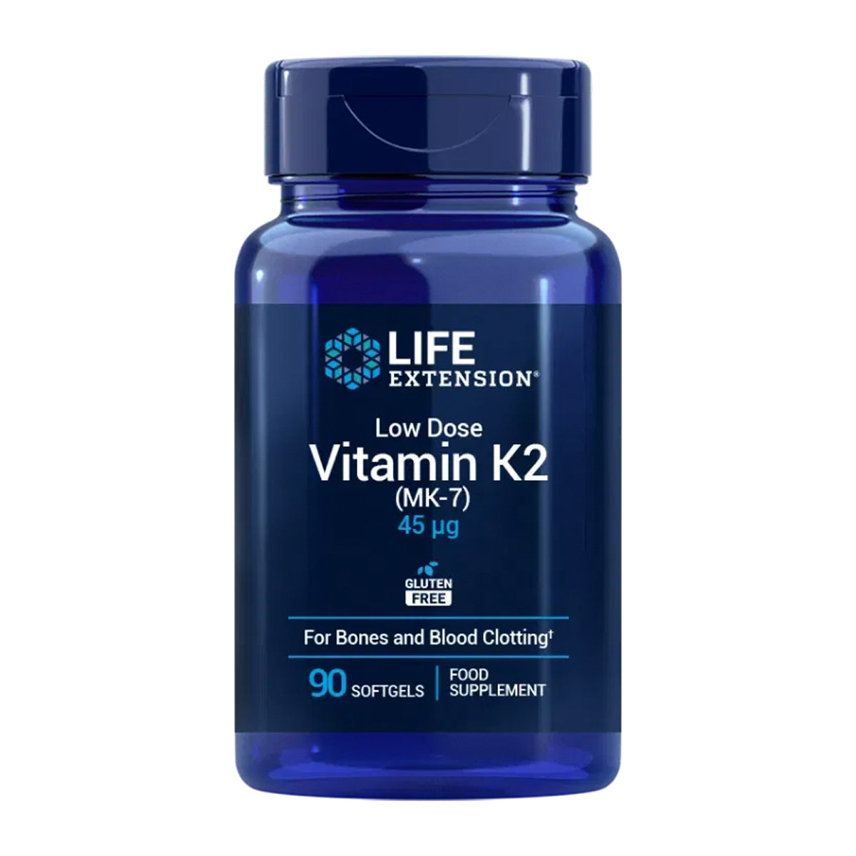 Vitamine K2 à faible dose (MK-7) 45 mcg, Life Extension 90 perles