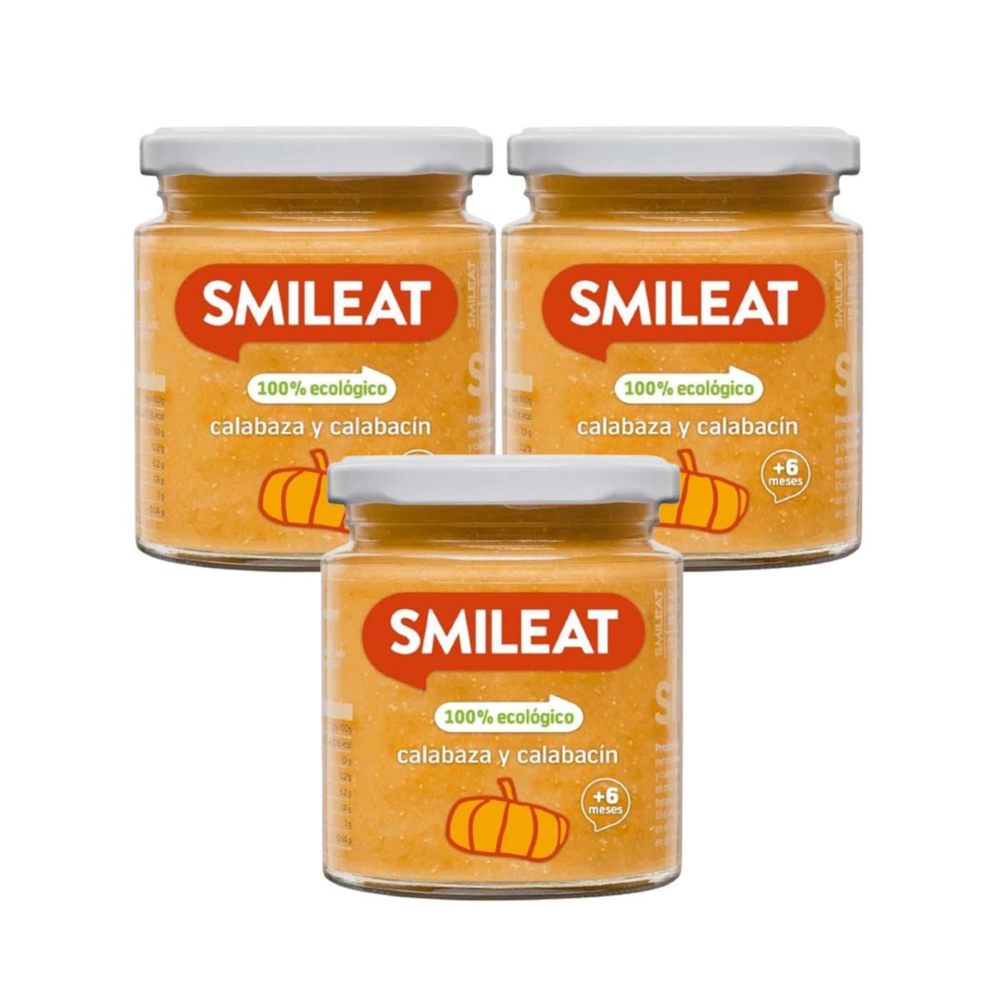 PROMO 3x Organic pumpkin and courgette jar +6 months Smileat, 230g