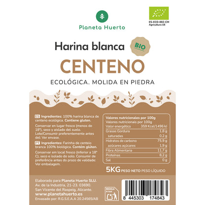 White Rye Flour Eco Planeta Huerto 5 Kg