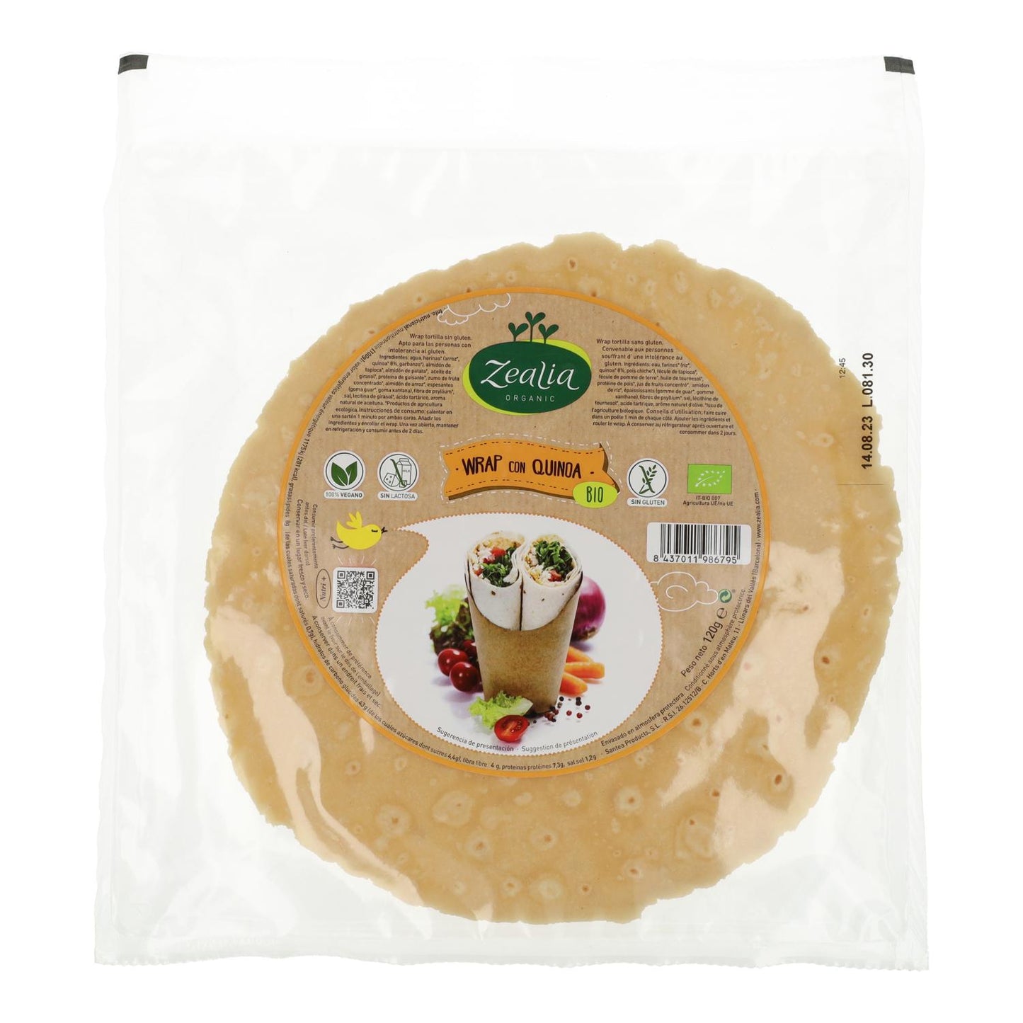 Wrap au quinoa sans gluten BIO Zealia 180 g