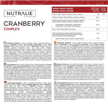 Nutralie American Cranberry + Vitamin C and D-Mannose 60 Capsules