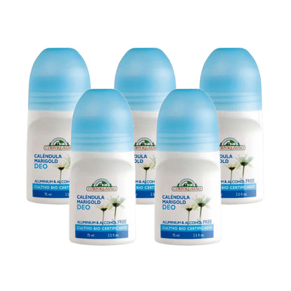 Confezione da 5 deodoranti roll-on alla calendula Corpore Sano 75 ml