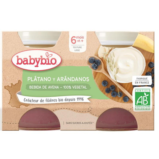 Plantaardige yoghurt met haver, banaan en bosbessen 2x130 g