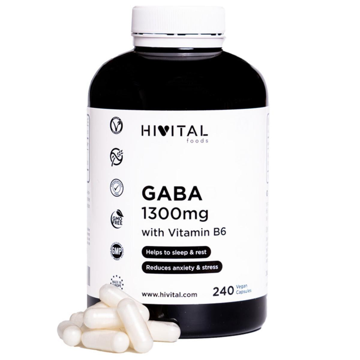 Gaba 1300 mg 240 kapsułek wegańskich Hivital