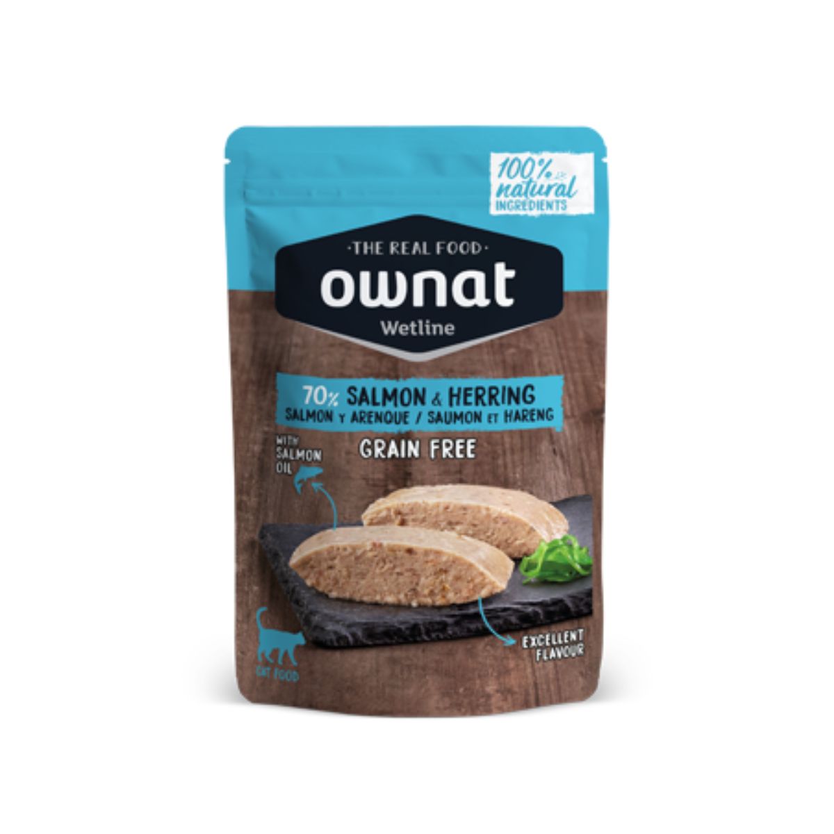 Ownat Wetline Salmone e Aringa Grain Free gatti 85 g