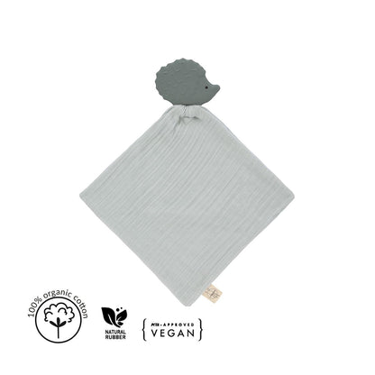 Grey hedgehog teether muslin cloth Lässig