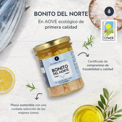 Opakowanie 12x Bonito del Norte w oliwie z oliwek ECO Planeta Huerto 200 g