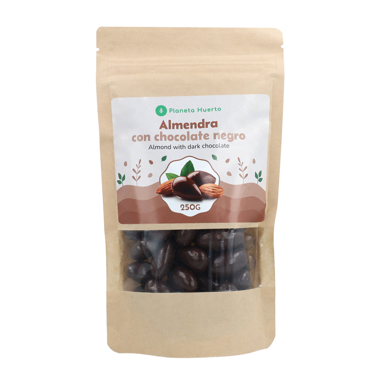Mandlar med mörk choklad Planeta Huerto 250gr