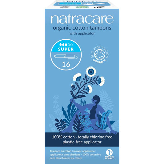 Tampons super avec applicateur bio Natracare 16 unités