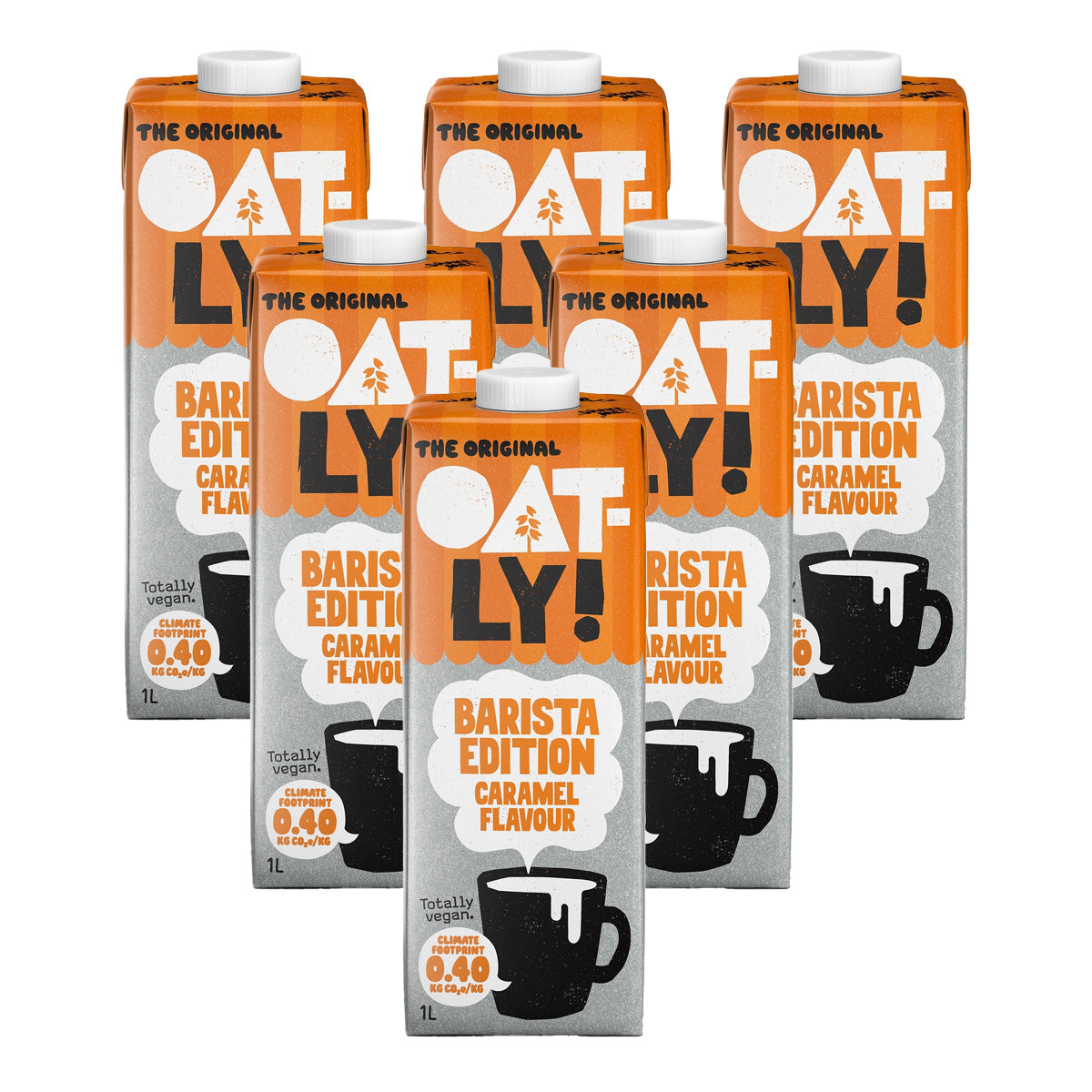 6er-Pack Oatly Barista-Getränk mit Hafer und Karamell 1 l