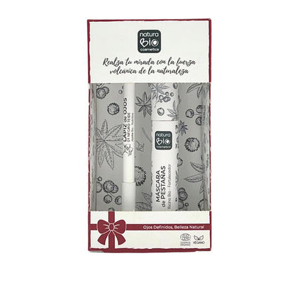 Confezione regalo Duo trucco occhi NaturaBio Cosmetics, matita occhi nera + mascara nero volumizzante, Natubio Cosmetics