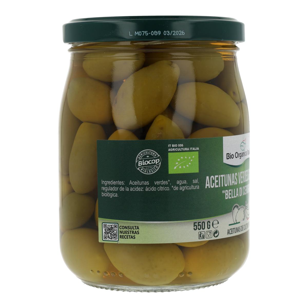 Riesige grüne Oliven Bio Organica Italia 550 gr