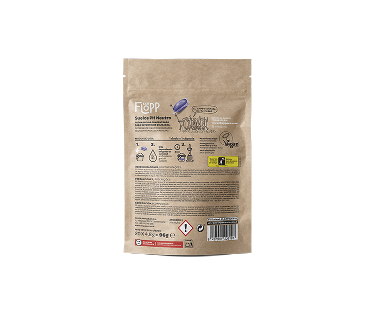 Bodenreiniger ECO pH-neutral Doypack Flopp 20 Kapseln