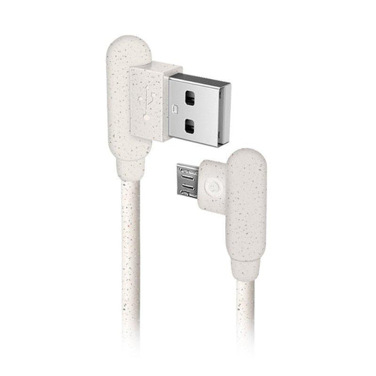 Câble micro USB écologique fabriqué à partir de 35 % de matériaux biodégradables SBS Blanc