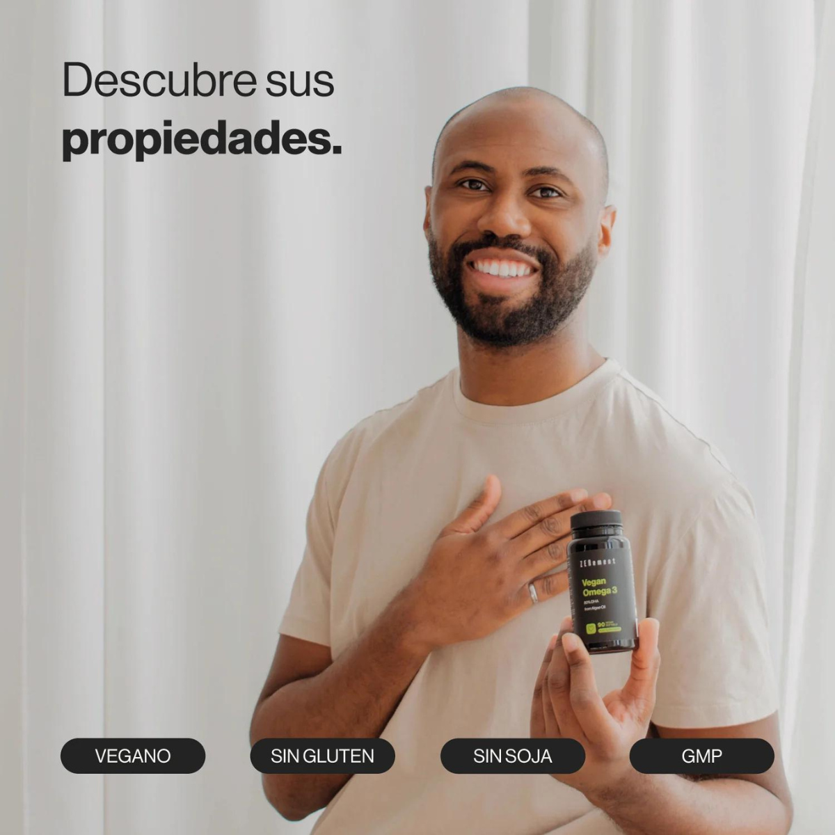 Oméga 3 végétalien 80 % DHA à base d'huile d'algues Zenement 90 perles