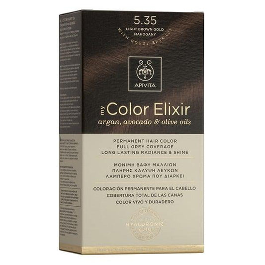 Haarfarbe My Color Elixir N5.35 Hellbraun Gold Mahagoni Apivita