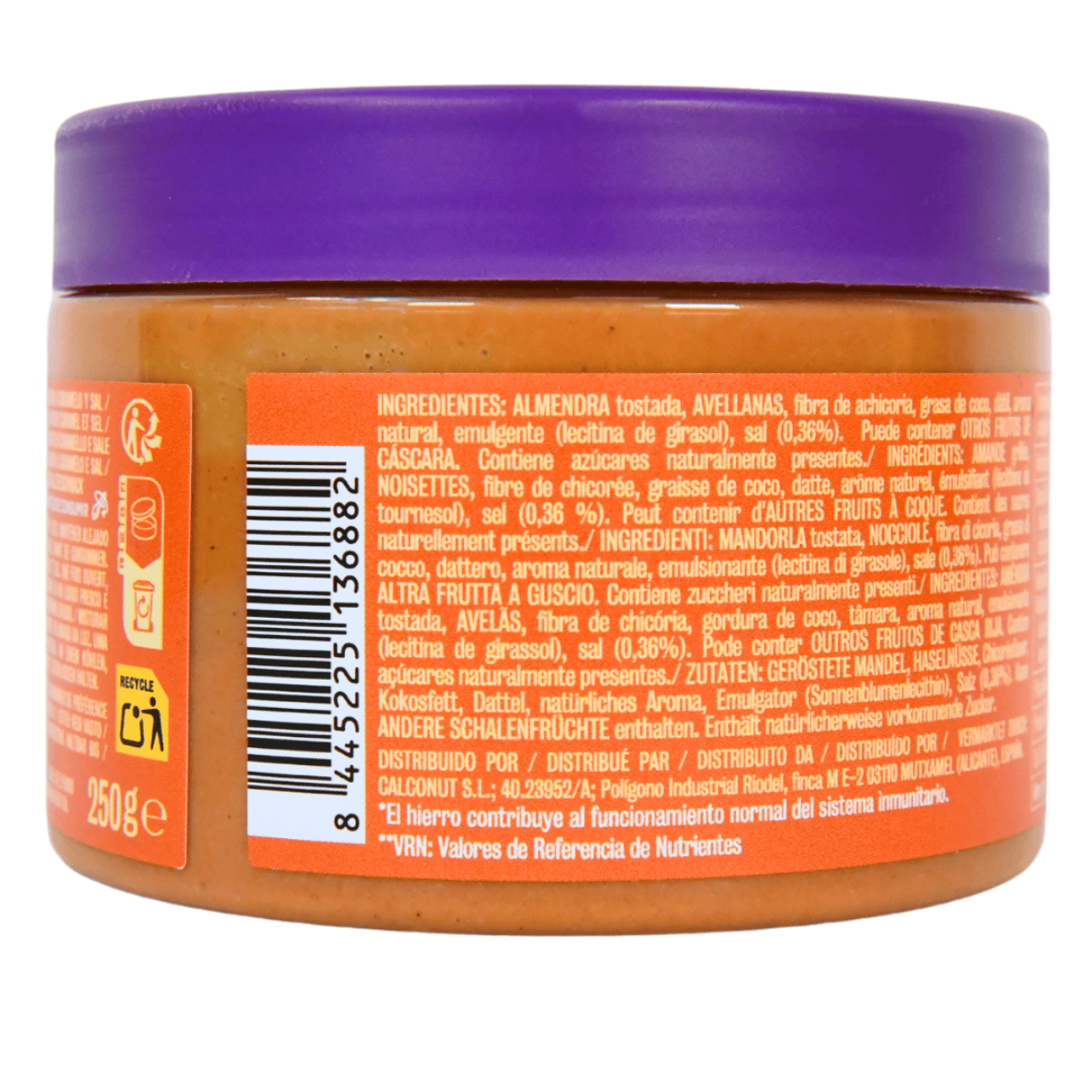 Crème d'amandes et de noisettes au goût de caramel salé 250 g Realfooding