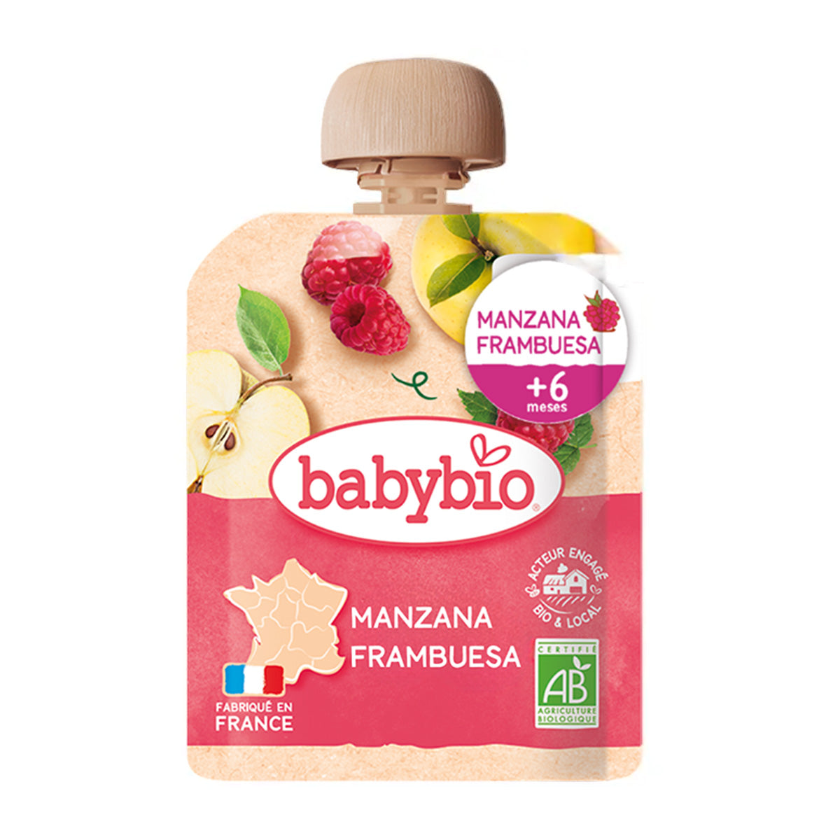 BabyBio apple and raspberry pouch (from 6 months) 90 g