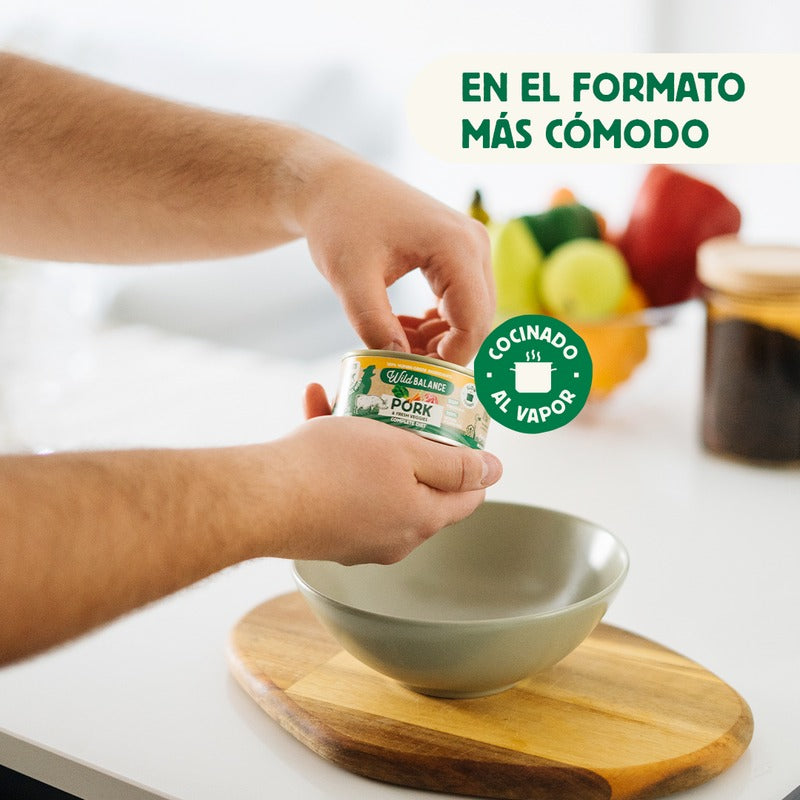 Pack porc et légumes BARF pour chats 6 x 120 g Wild Balance