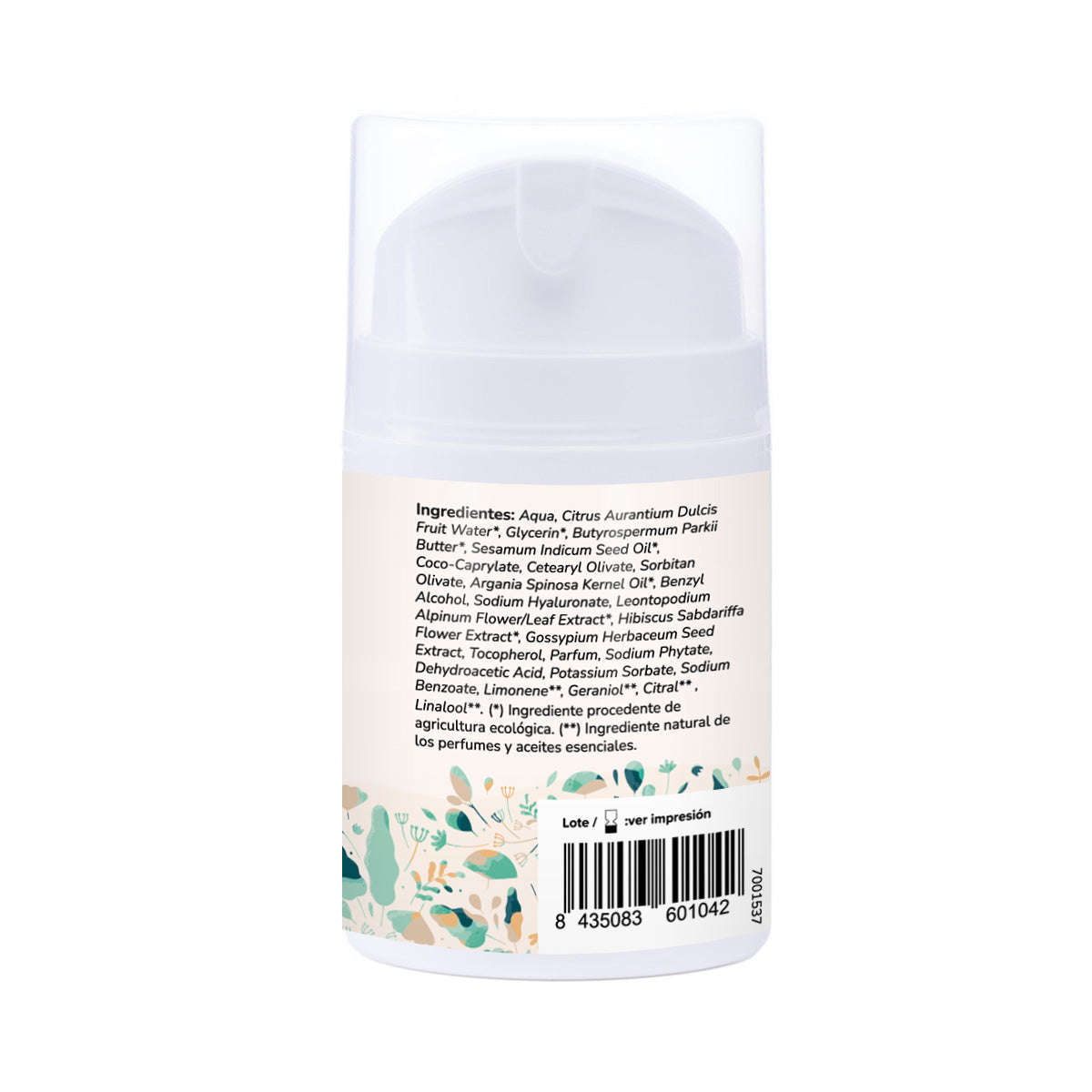 Crème hydratante pour le visage à l'argan et au coton Planeta Huerto 50 ml