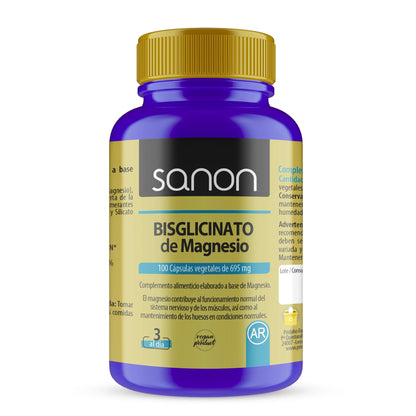 Magnesium Bisglycinate SANON 100 Vegetable Capsules 550 mg