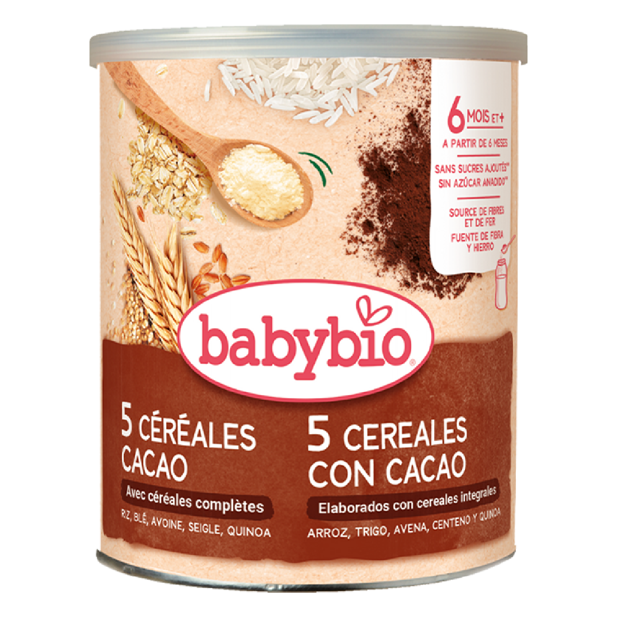 5-Korn-Brei mit Kakao ab 6 Monaten Babybio 220 g